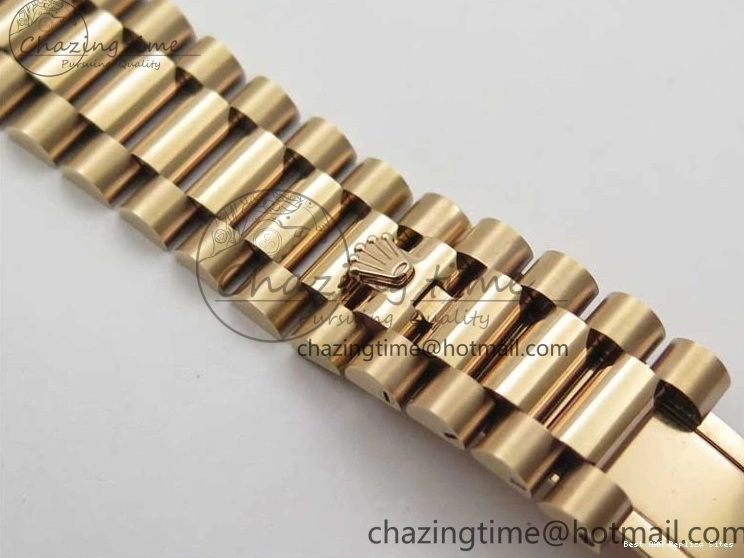 Best AAA Replica Sites A 228239 New 904 Dial on 40mm RG President QuickDry Dial BP Brown 2824 Bracelet Roman Day-Date RG Version 0110